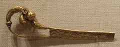 Etruscan Gold Serpentine Fibula with Animals in Granulation in the Metropolitan Museum of Art, May 2011