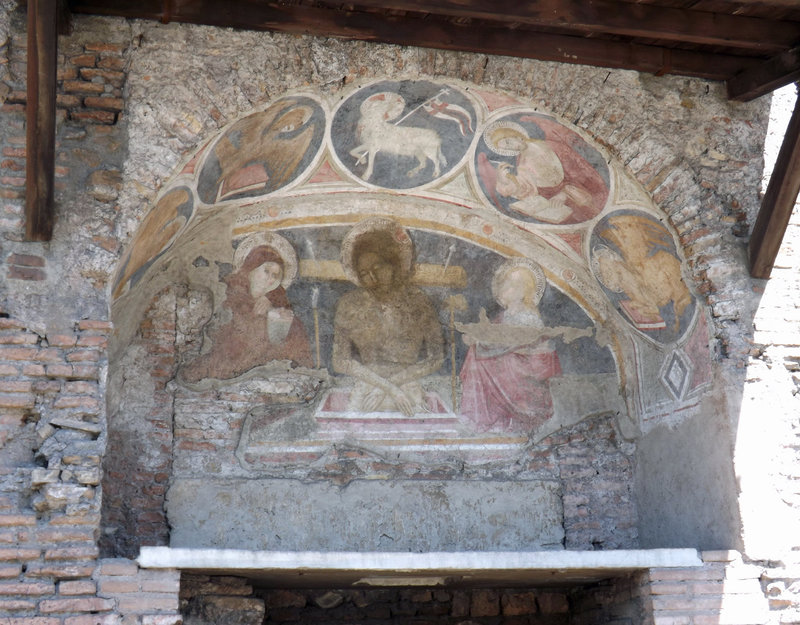 Medieval Apse with a Wall Painting Built inside the Insula of the Ara Coeli in Rome, June 2012