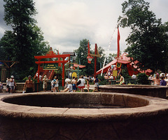 Fountain in the Adventure Rivers area of Great Adventure in NJ circa 1991