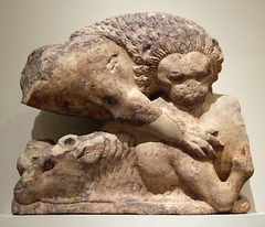 Lion Felling a Bull from a Marble Pediment in the Metropolitan Museum of Art, Oct. 2007