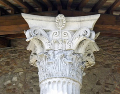 Detail of a Corinthian Capital on the Round Temple by Tiber in Rome, June 2012