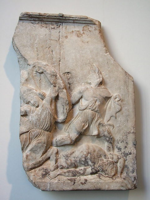 Marble Greek Grave Relief in the Metropolitan Museum of Art, July 2007