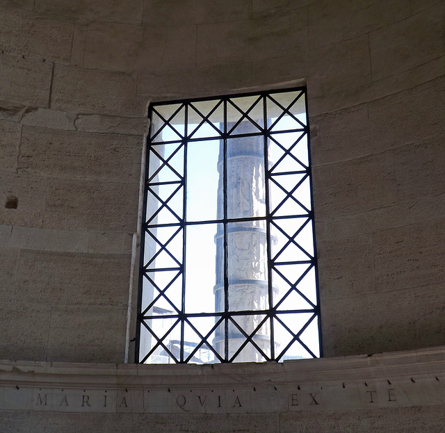 Window inside the Round Temple by the Tiber in Rome, June 2012