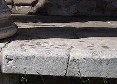 Gameboard on the Round Temple by the Tiber in Rome, June 2012