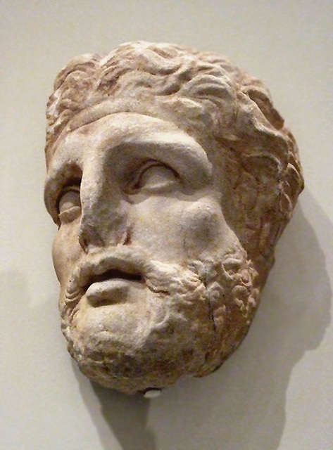 Marble Head of a Bearded Man from a Stele in the Metropolitan Museum of Art, Sept. 2007