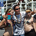 A Guy with Two Mermaids at the Coney Island Mermaid Parade, June 2008