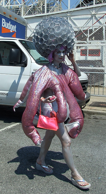 Silver Sea Creature at the Coney Island Mermaid Parade, June 2008