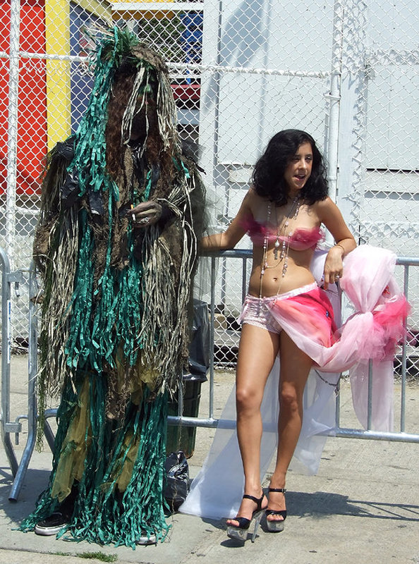 A Sea Monster (?) and a Mermaid at the Coney Island Mermaid Parade, June 2008