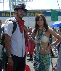 A Cowboy and a Mermaid at the Coney Island Mermaid Parade, June 2008