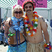 A Mermaid and a Male Hula Dancer at the Coney Island Mermaid Parade, June 2008