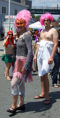 Pink-Haired Participants in the Coney Island Mermaid Parade, June 2008