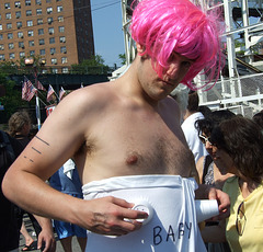 Pink-Haired Guy at the Coney Island Mermaid Parade, June 2008