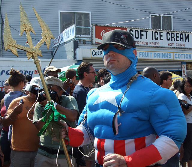 Superhero King Neptune at the Coney Island Mermaid Parade, June 2008