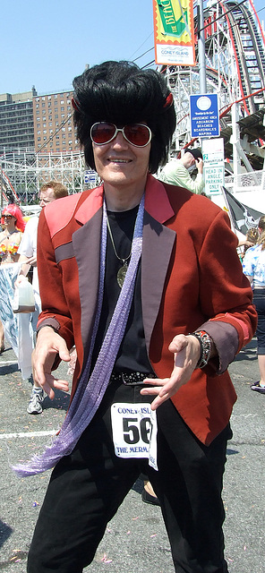 Elvis Impersonator at the Coney Island Mermaid Parade, June 2008