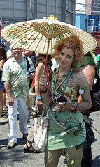 A Mermaid with a Parasol at the Coney Island Mermaid Parade, June 2008