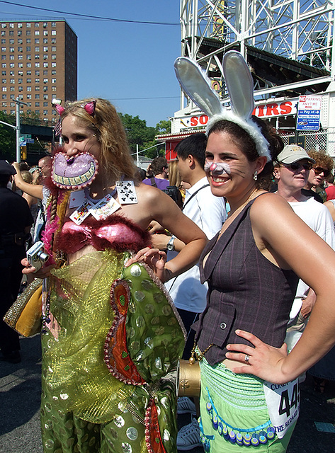 Chesire Cat and White Rabbit at the Coney Island Mermaid Parade, June 2008