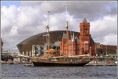 Sailing ship at the Pierhead