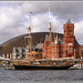 Sailing ship at the Pierhead