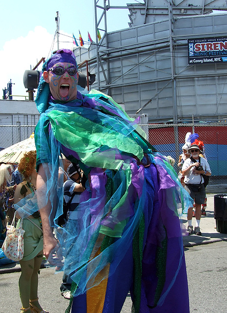 A Guy on Stilts at the Coney Island Mermaid Parade, June 2008