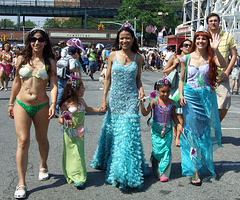 Mother and Daughter "Ariel" Mermaids at the Coney Island Mermaid Parade, June 2008