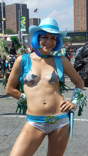 Blue-Haired Cowgirl at the Coney Island Mermaid Parade, June 2008