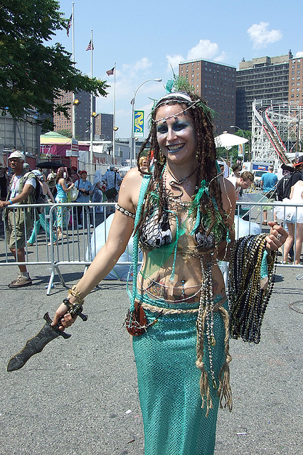 A Mermaid with a Sword at the Coney Island Mermaid Parade, June 2008