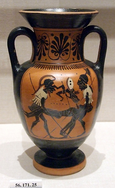 Terracotta Neck-Amphora by the Diosphos Painter with Body of Sarpedon in the Metropolitan Museum of Art, Sept. 2007