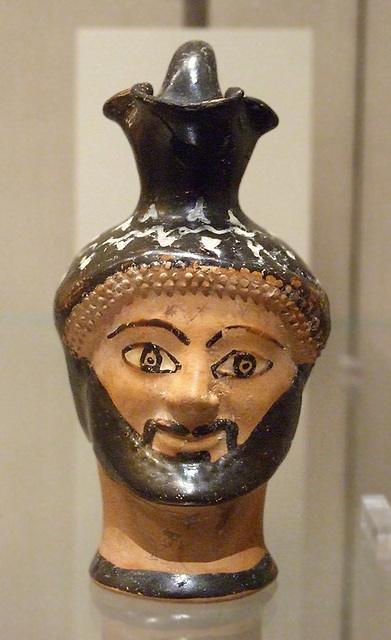 Terracotta Oinochoe in the Form of the Head of Herakles in the Metropolitan Museum of Art, February 2008