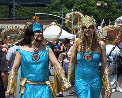 A Couple in Blue at the Coney Island Mermaid Parade, June 2008