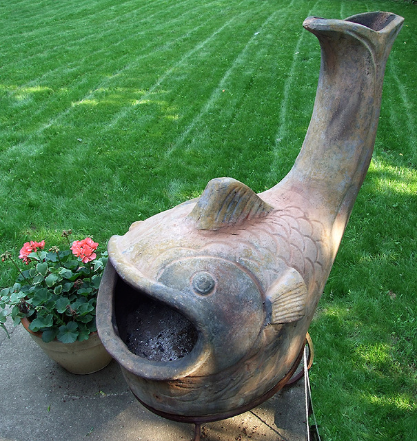 The "Flaming Fish" in Donna & Jon's Backyard on Father's Day, June 2007