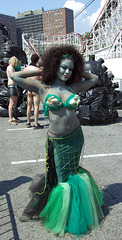 A Mermaid in Green at the Coney Island Mermaid Parade, June 2008