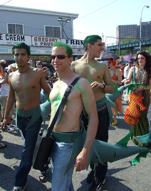 Green Fish Guys at the Coney Island Mermaid Parade, June 2008