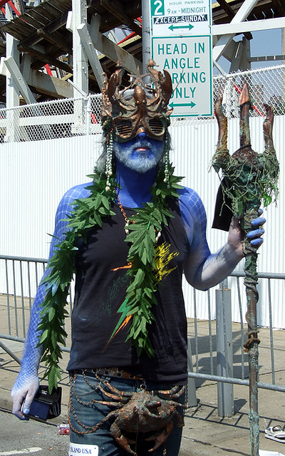 Blue King Neptune at the Coney Island Mermaid Parade, June 2008