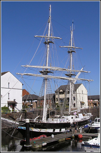 The 'Royalist' moored in Penarth marina