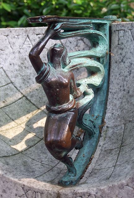 Detail of the Bench with a Sundial in Central Park, May 2011