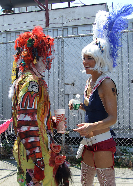 Grungy Ronald McDonald at the Coney Island Mermaid Parade, June 2008