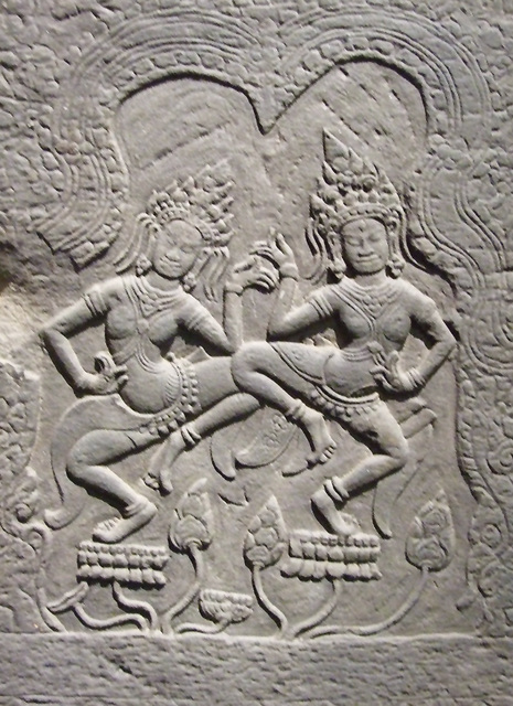 Detail of the Pillar Fragment with Dancing Apsaras in the Metropolitan Museum of Art, November 2010