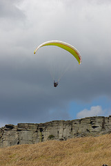 paragliding at Stanage Edge