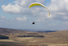 paragliding at Stanage Edge