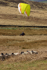 paragliding at Stanage Edge