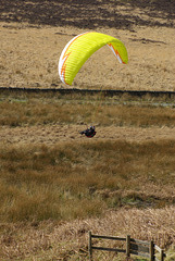 paragliding at Stanage Edge