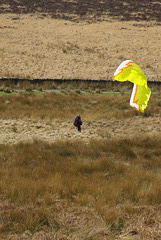 paragliding at Stanage Edge