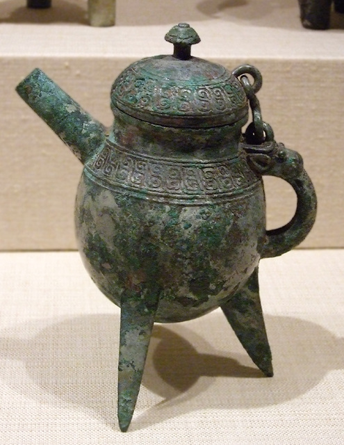Spouted Ritual Wine Vessel with Attached Cover in the Metropolitan Museum of Art, March 2009