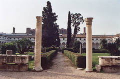 Columns inside Michelangelo's Cloister at the Baths of Diocletian, 2003