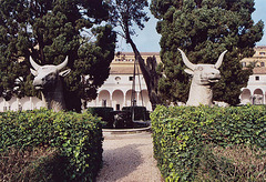 Statues of Bulls in Michelangelo's Cloister at the Baths of Diocletian, 2003