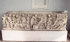 Relief Sarcophagus in the Baths of Diocletian in Rome, Dec. 2003