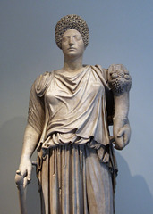 Detail of the Marble Statue of Tyche-Fortuna Restored with the Portrait Head of a Woman in the Metropolitan Museum of Art, September 2009