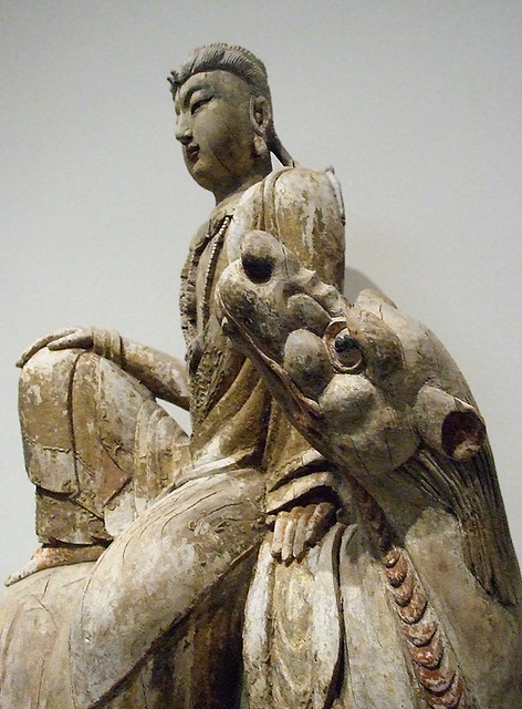 Detail of a Bodhisattva Seated on a Lion in the Metropolitan Museum of Art, March 2009