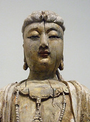 Detail of a Bodhisattva Seated on a Lion in the Metropolitan Museum of Art, March 2009