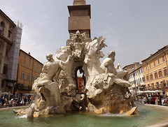 Bernini's Four Rivers Fountain in Piazza Navona, June 2012